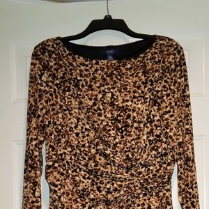 Chaps Brown Print Dress